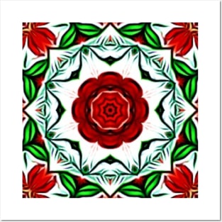 Red and Green Christmas Pattern Number 5 Posters and Art